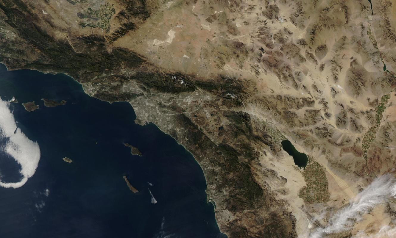 Satellite view of Southern California, the greater Los Angeles region we serve